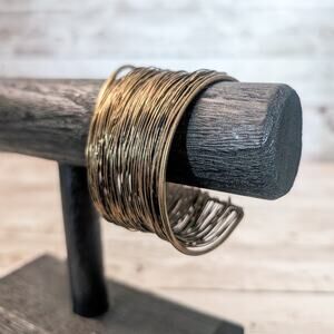 Vintage Cuff Bracelet Brassy Tone - Some Bending